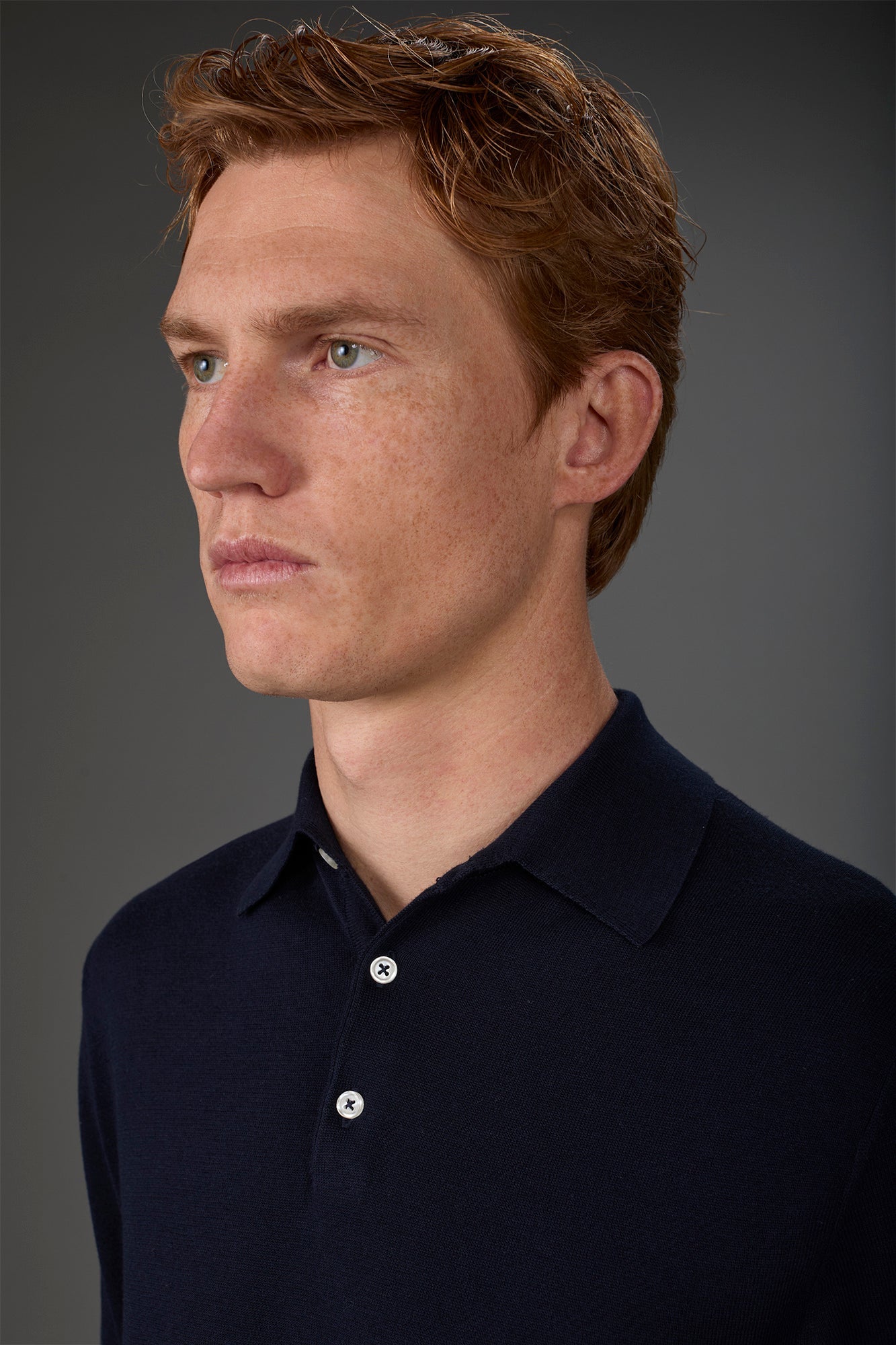 Men's short-sleeved knitted polo shirt