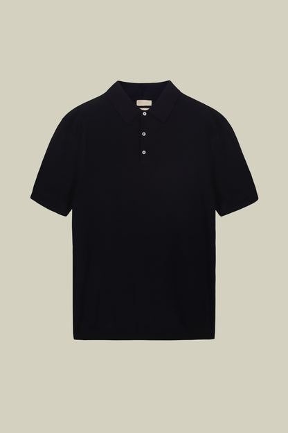 Men's short-sleeved knitted polo shirt