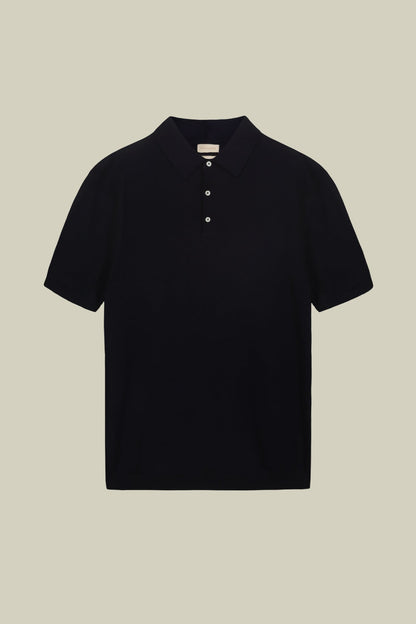 Men's short-sleeved knitted polo shirt