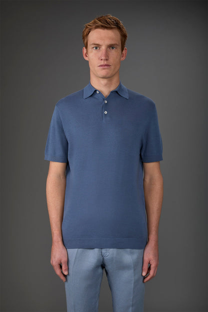 Men's short-sleeved knitted polo shirt