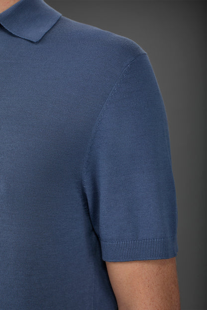 Men's short-sleeved knitted polo shirt