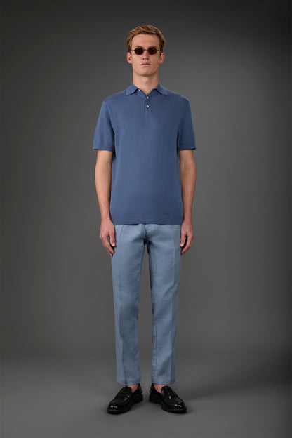 Men's short-sleeved knitted polo shirt