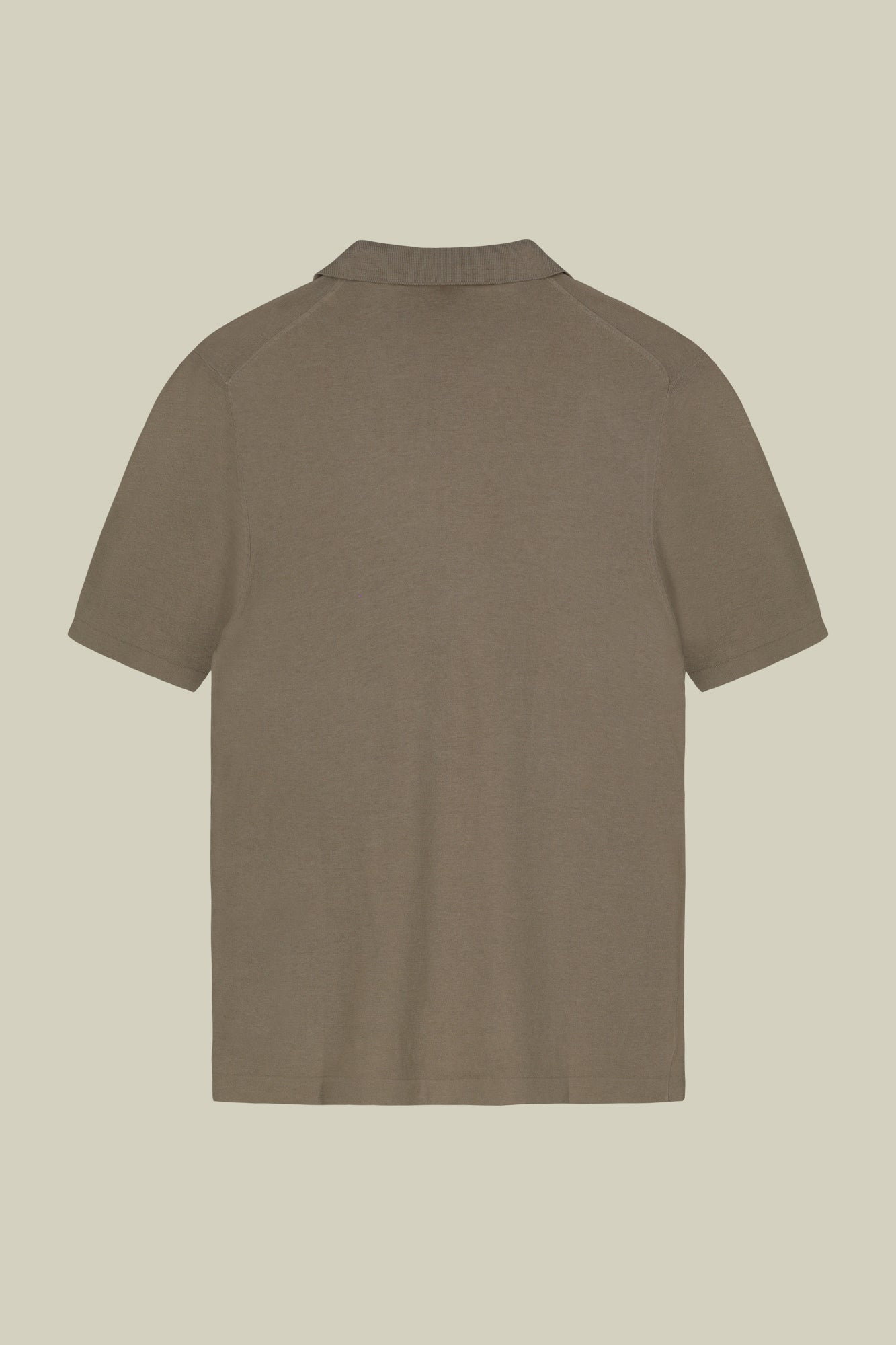 Men's 100% cotton crepe short-sleeved knitted polo shirt with derby collar