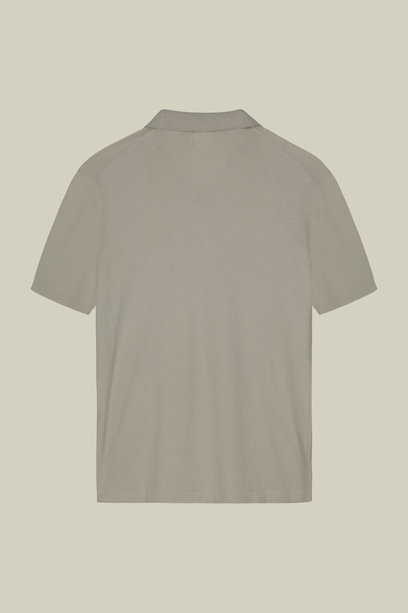 Men's 100% cotton crepe short-sleeved knitted polo shirt with derby collar