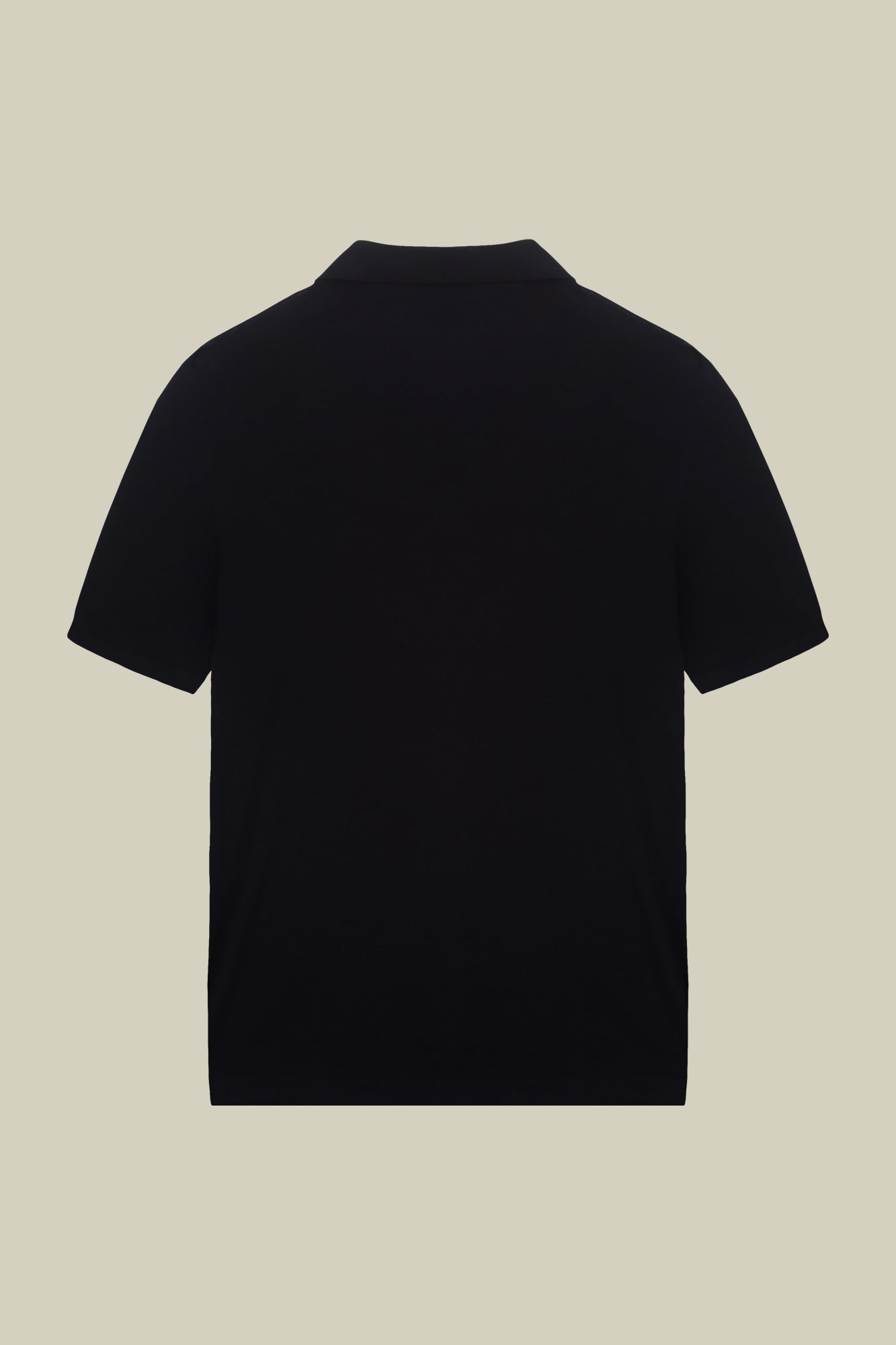 Men's 100% cotton crepe short-sleeved knitted polo shirt with derby collar