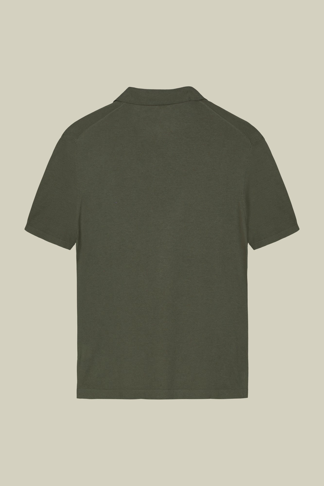 Men's 100% cotton crepe short-sleeved knitted polo shirt with derby collar