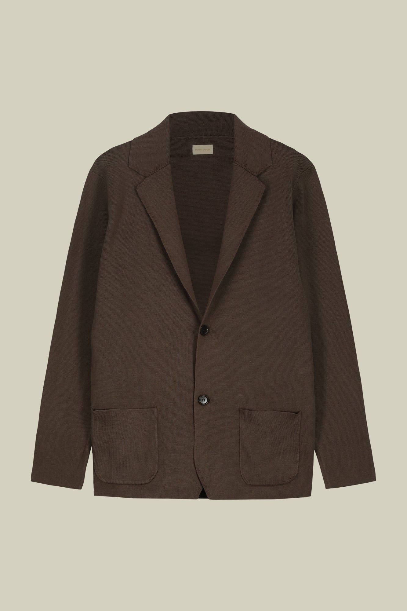 Men's cardigan with patch pockets, 100% cotton milano rib knit