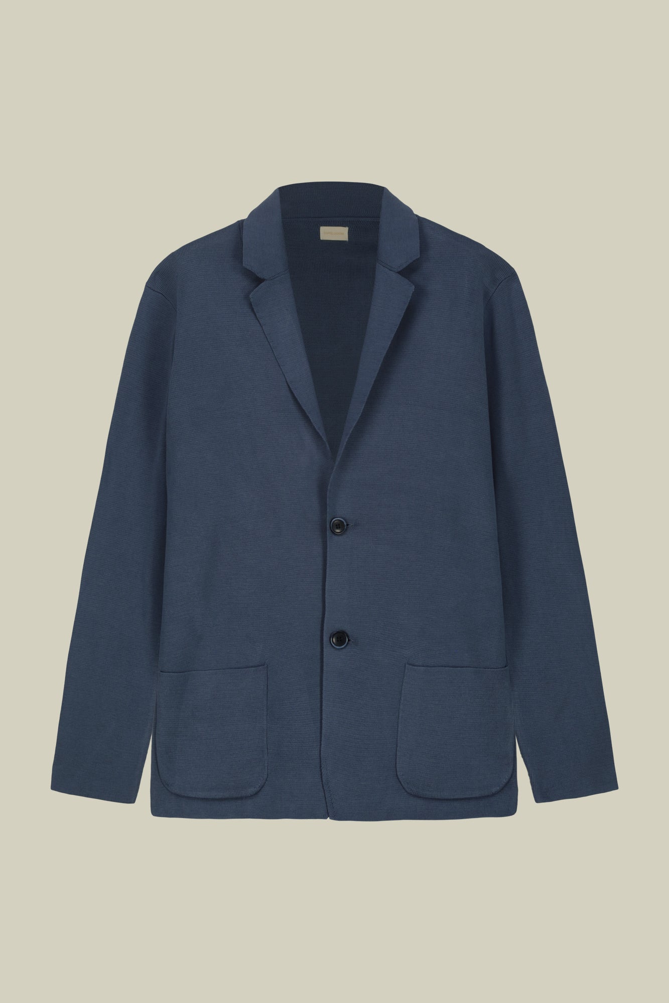 Men's cardigan with patch pockets, 100% cotton milano rib knit