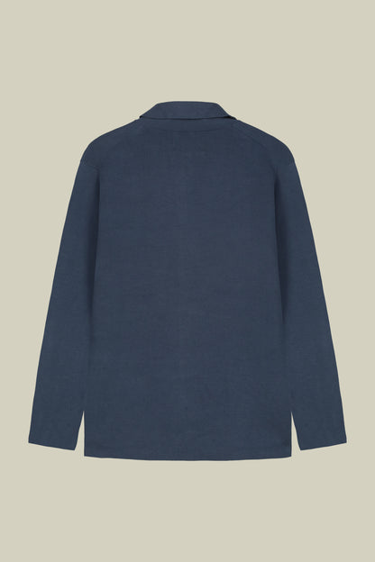 Men's cardigan with patch pockets, 100% cotton milano rib knit