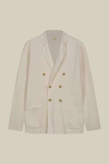 Men's cardigan with patch pockets, 100% cotton milano rib knit