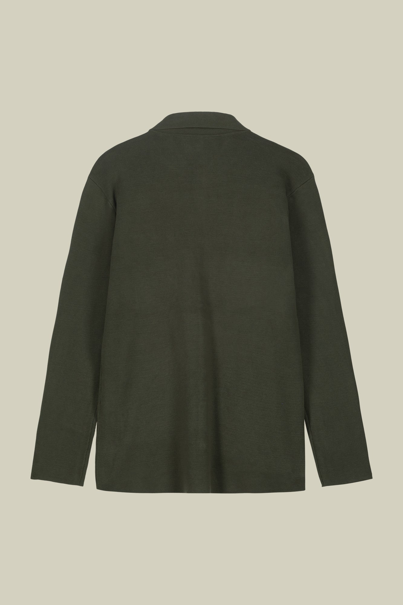 Men's shirt jacket with patch pockets, 100% cotton milano rib knit