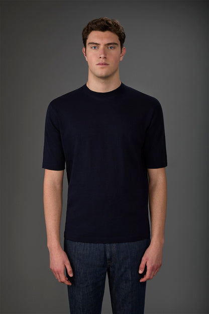 Men's 100% cotton crepe knitted T-Shirt with short sleeves