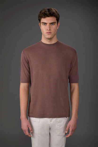 Men's 100% cotton crepe knitted T-Shirt with short sleeves