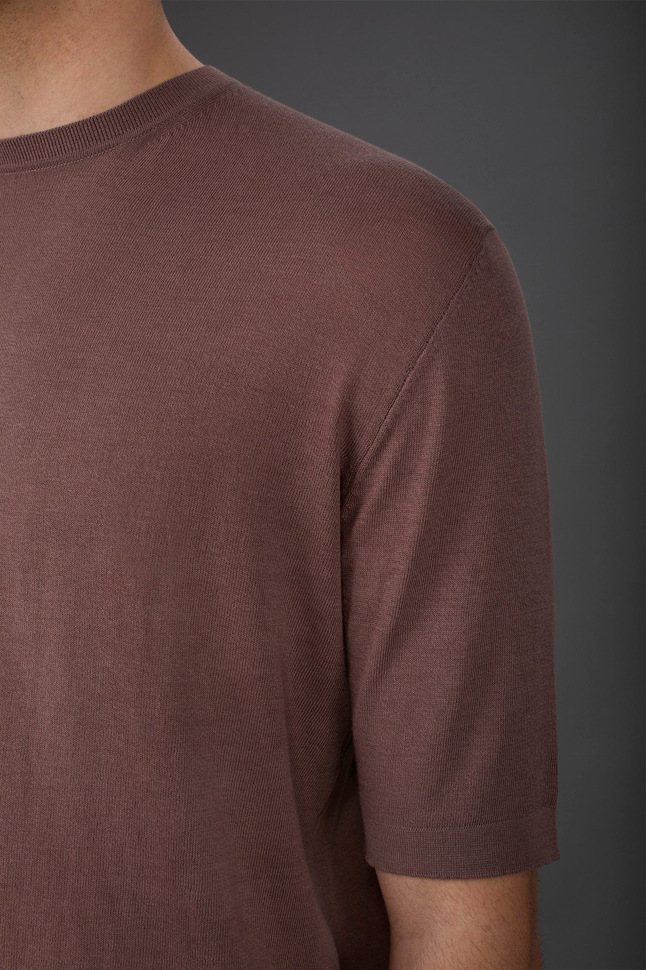 Men's 100% cotton crepe knitted T-Shirt with short sleeves