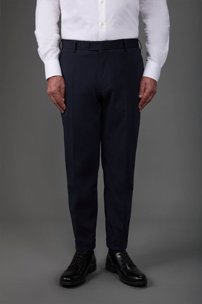Men's flat front jersey trousers