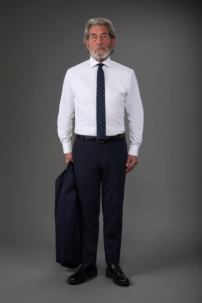 Men's flat front jersey trousers Dk Blue