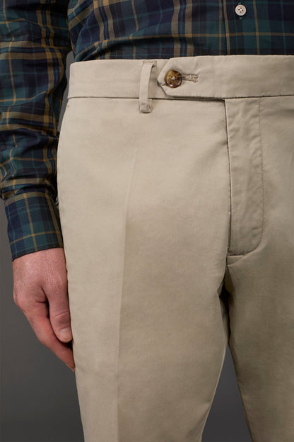 Men's classic chino trousers with extended tab closure