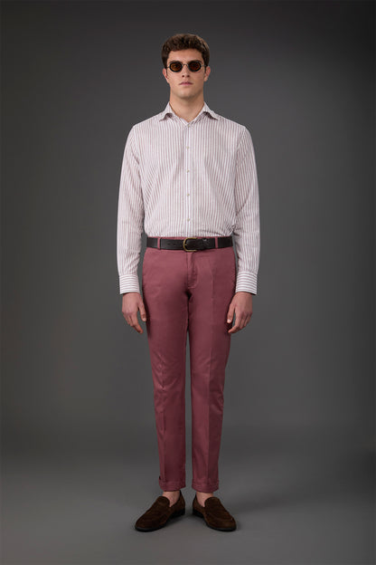 Men's classic chino trousers with extended tab closure