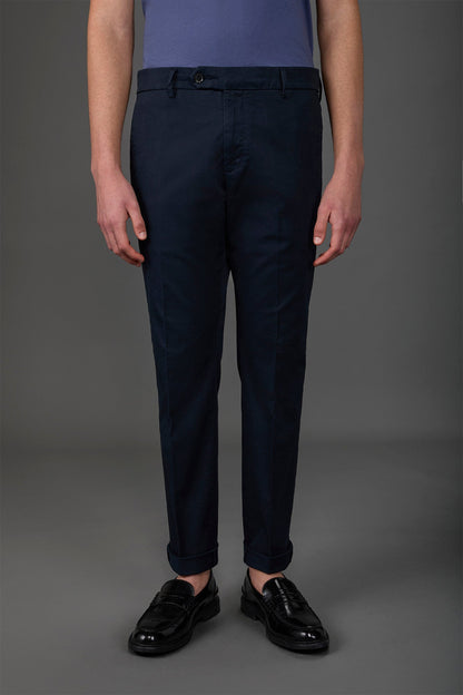 Men's classic chino trousers with extended tab closure