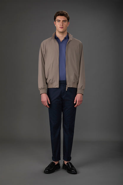 Men's classic chino trousers with extended tab closure