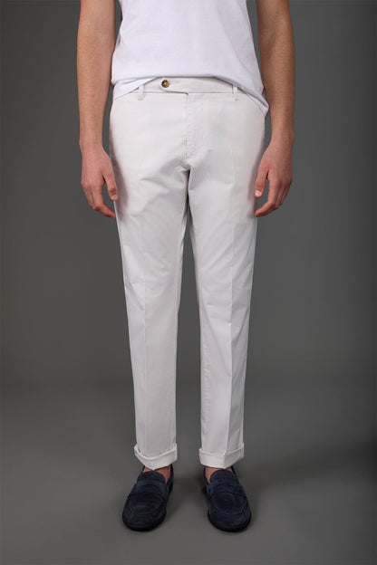 Men's classic chino trousers with extended tab closure