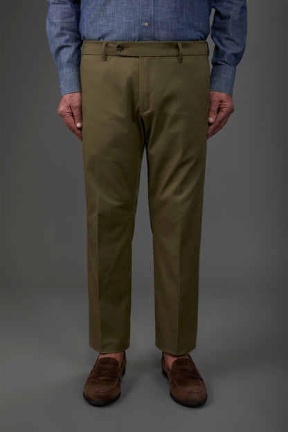 Men's classic chino trousers with extended tab closure