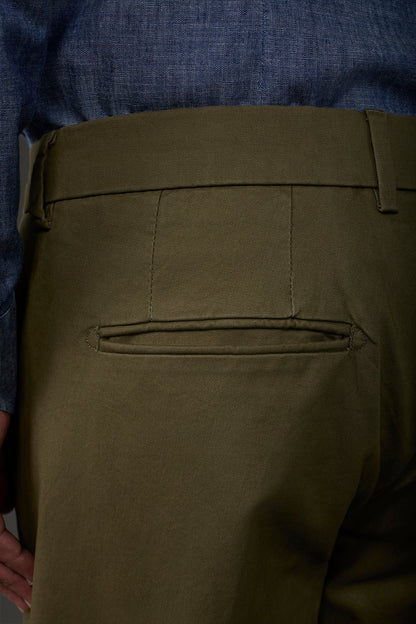 Men's classic chino trousers with extended tab closure