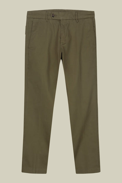 Men's classic chino trousers with extended tab closure
