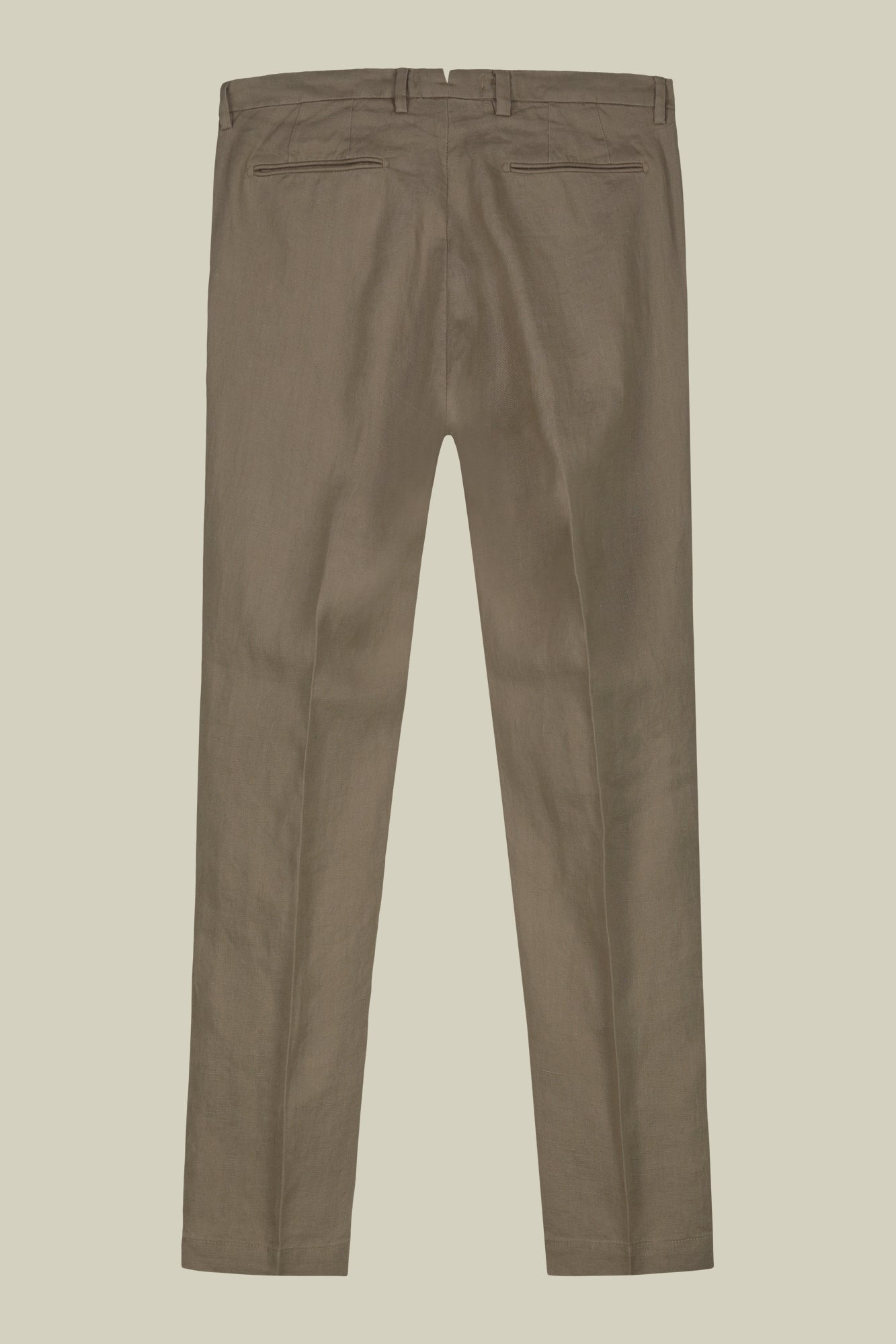 Men's trousers with two small pleats and concealed button