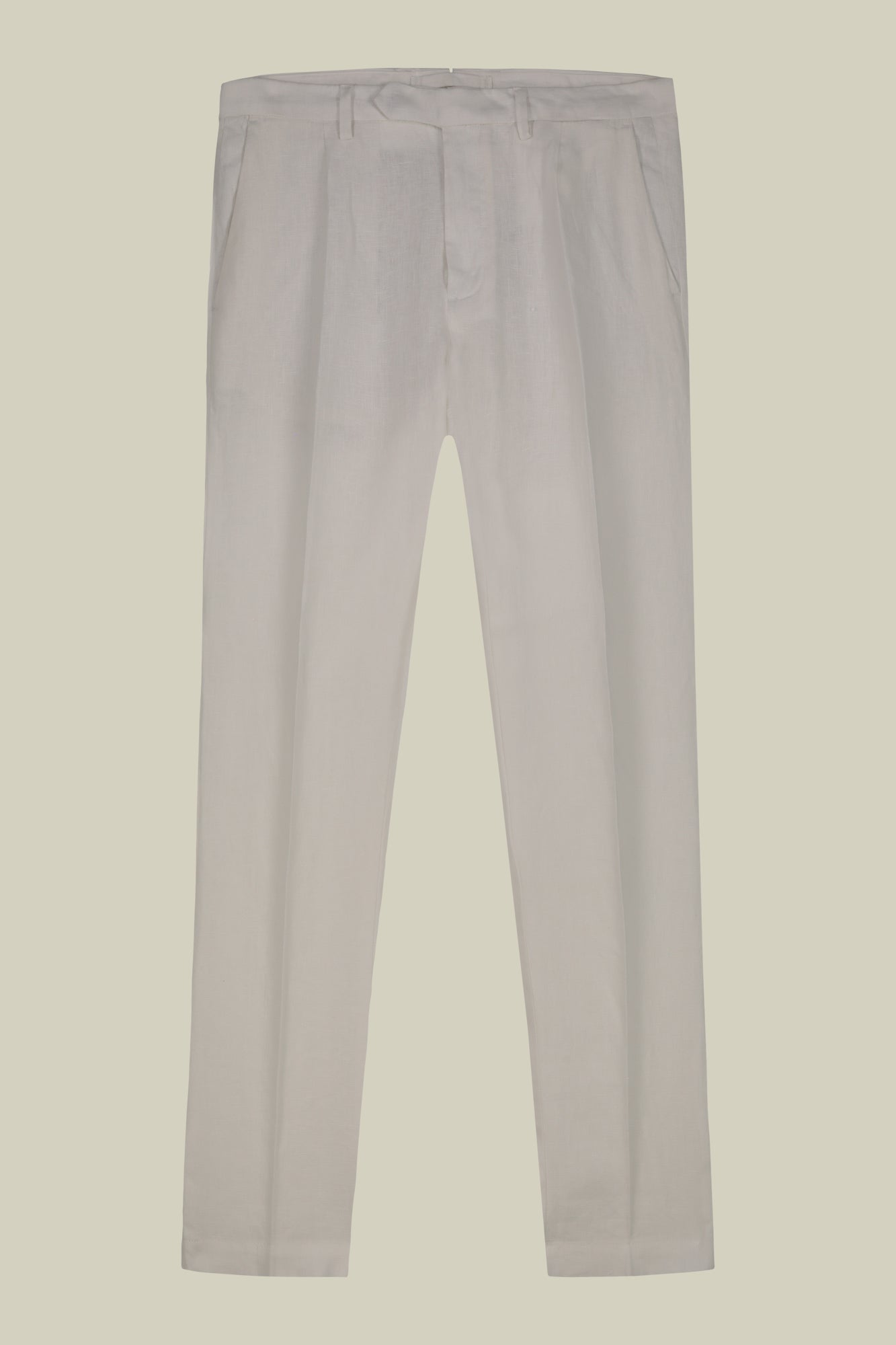 Men's trousers with two small pleats and concealed button