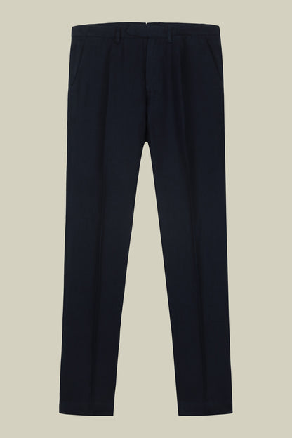 Men's trousers with two small pleats and concealed button