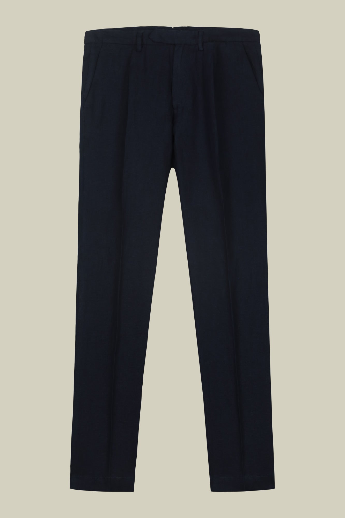 Men's trousers with two small pleats and concealed button
