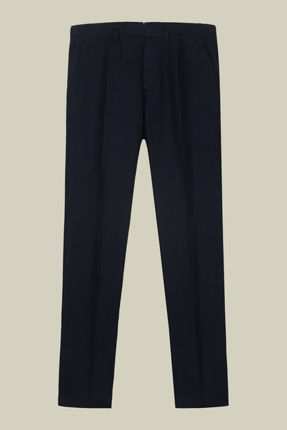 Men's trousers with two small pleats and concealed button