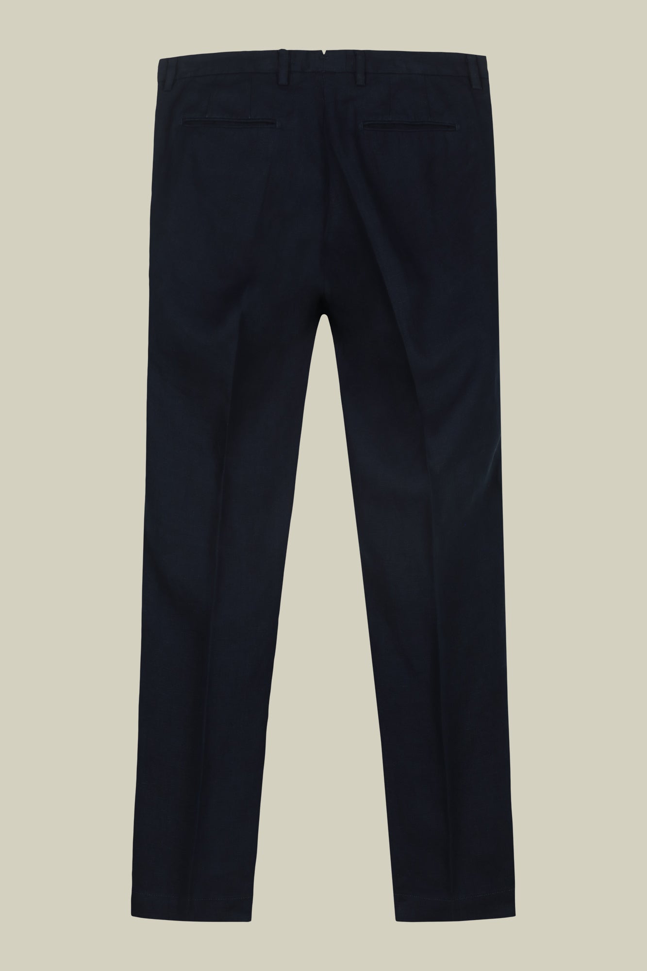 Men's trousers with two small pleats and concealed button
