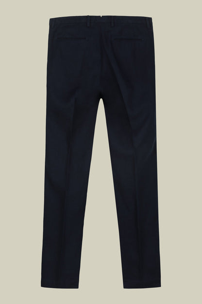 Men's trousers with two small pleats and concealed button
