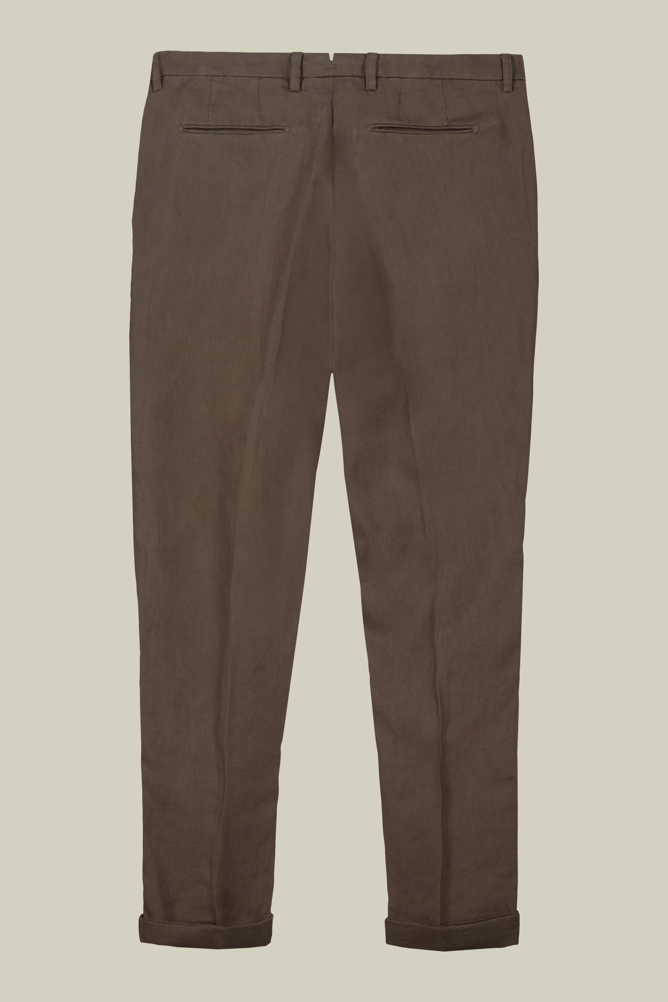 Men's trousers with two small pleats and concealed button