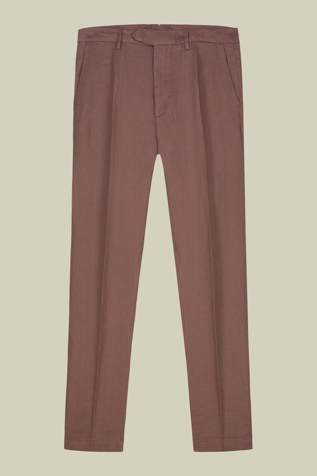 Men's trousers with two small pleats and concealed button