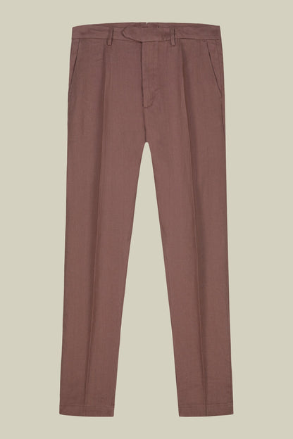Men's trousers with two small pleats and concealed button