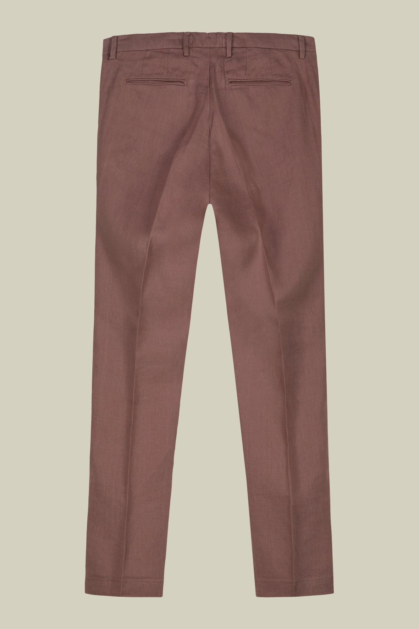Men's trousers with two small pleats and concealed button