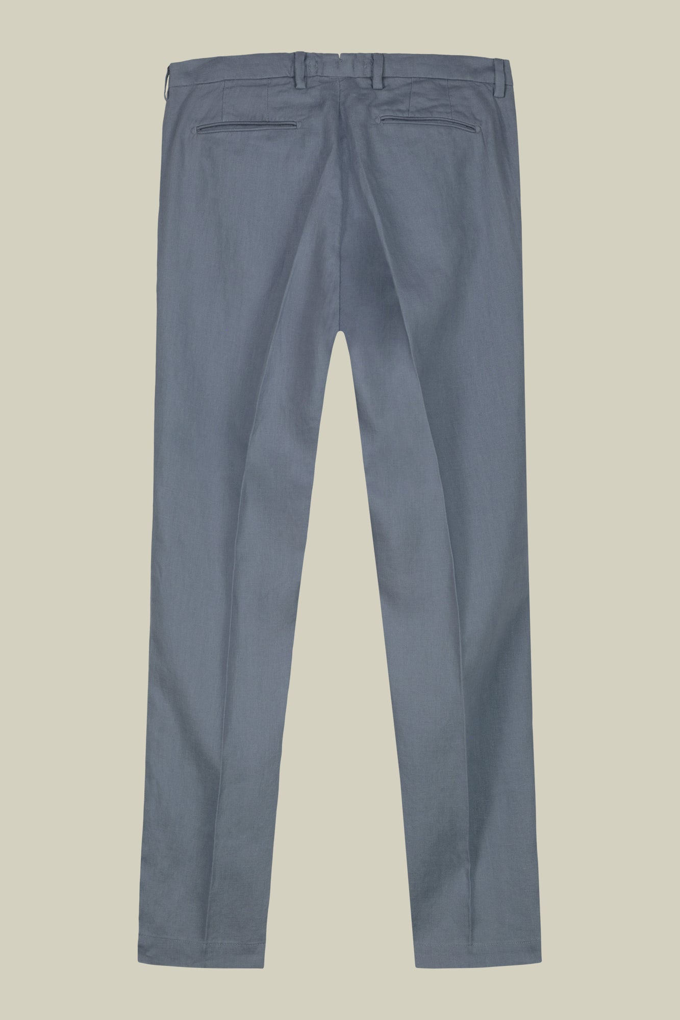 Men's trousers with two small pleats and concealed button