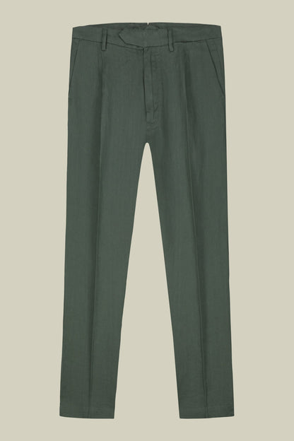 Men's trousers with two small pleats and concealed button