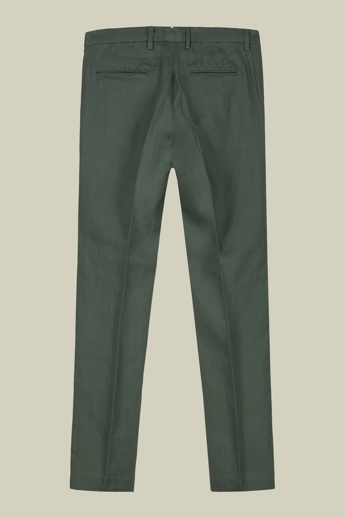 Men's trousers with two small pleats and concealed button