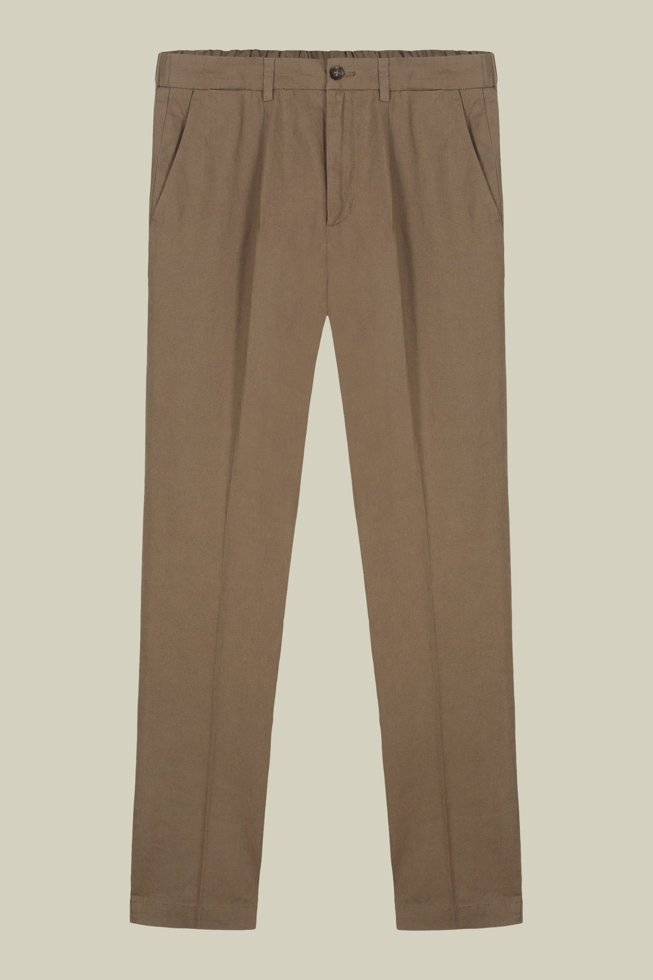 Men's trousers with two small pleats and elastane in the back waistband