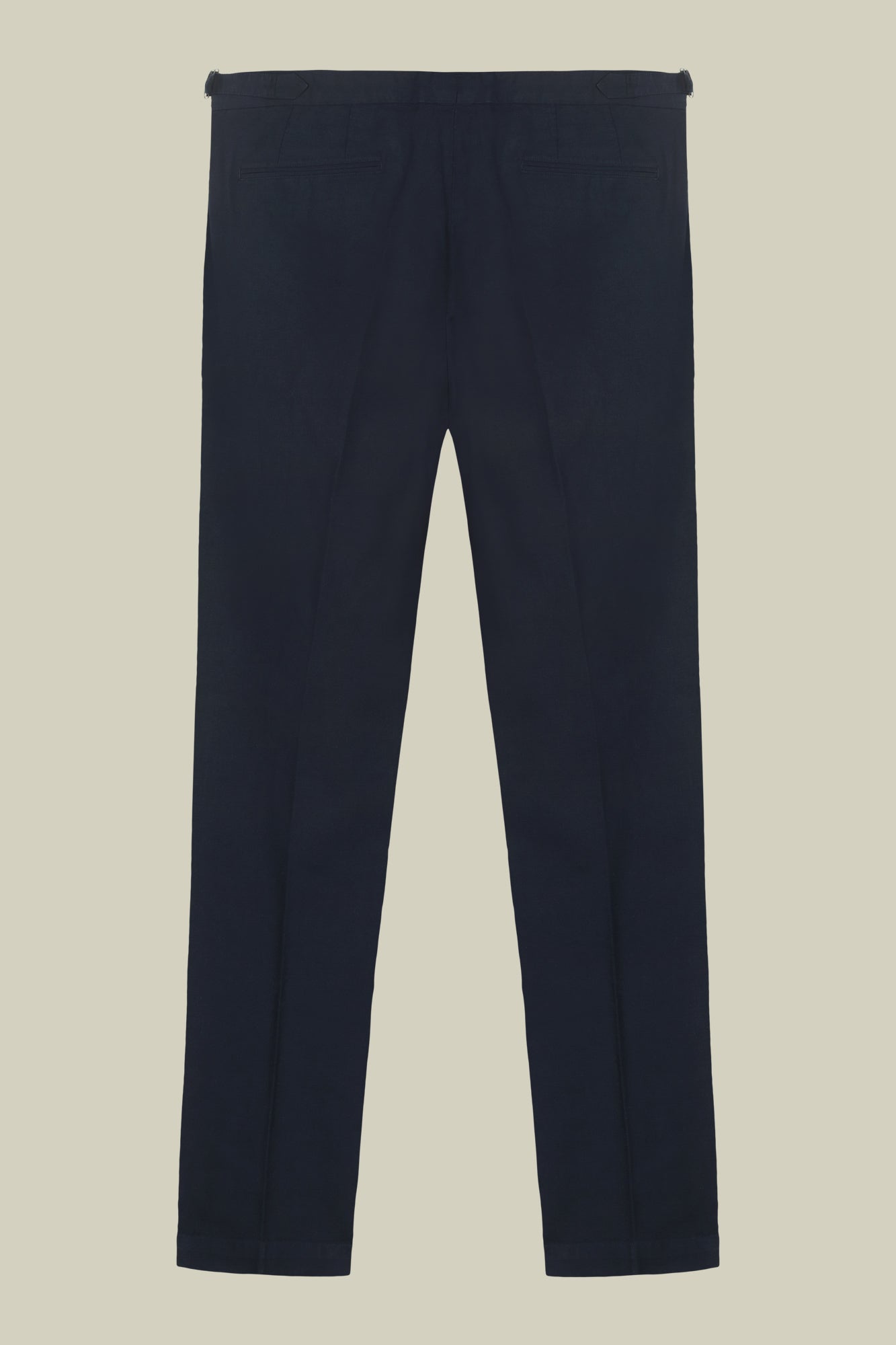 Men's trousers with double pleats and side buckles