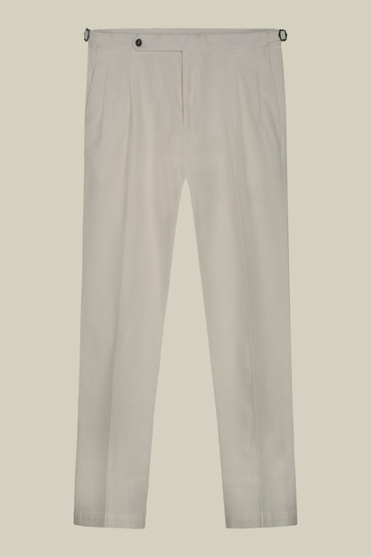 Men's trousers with double pleats and side buckles