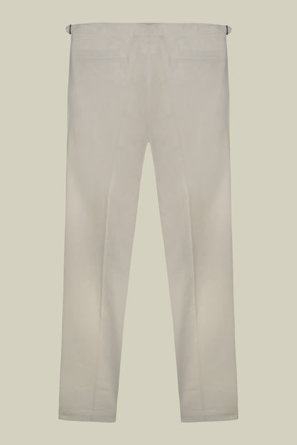 Men's trousers with double pleats and side buckles