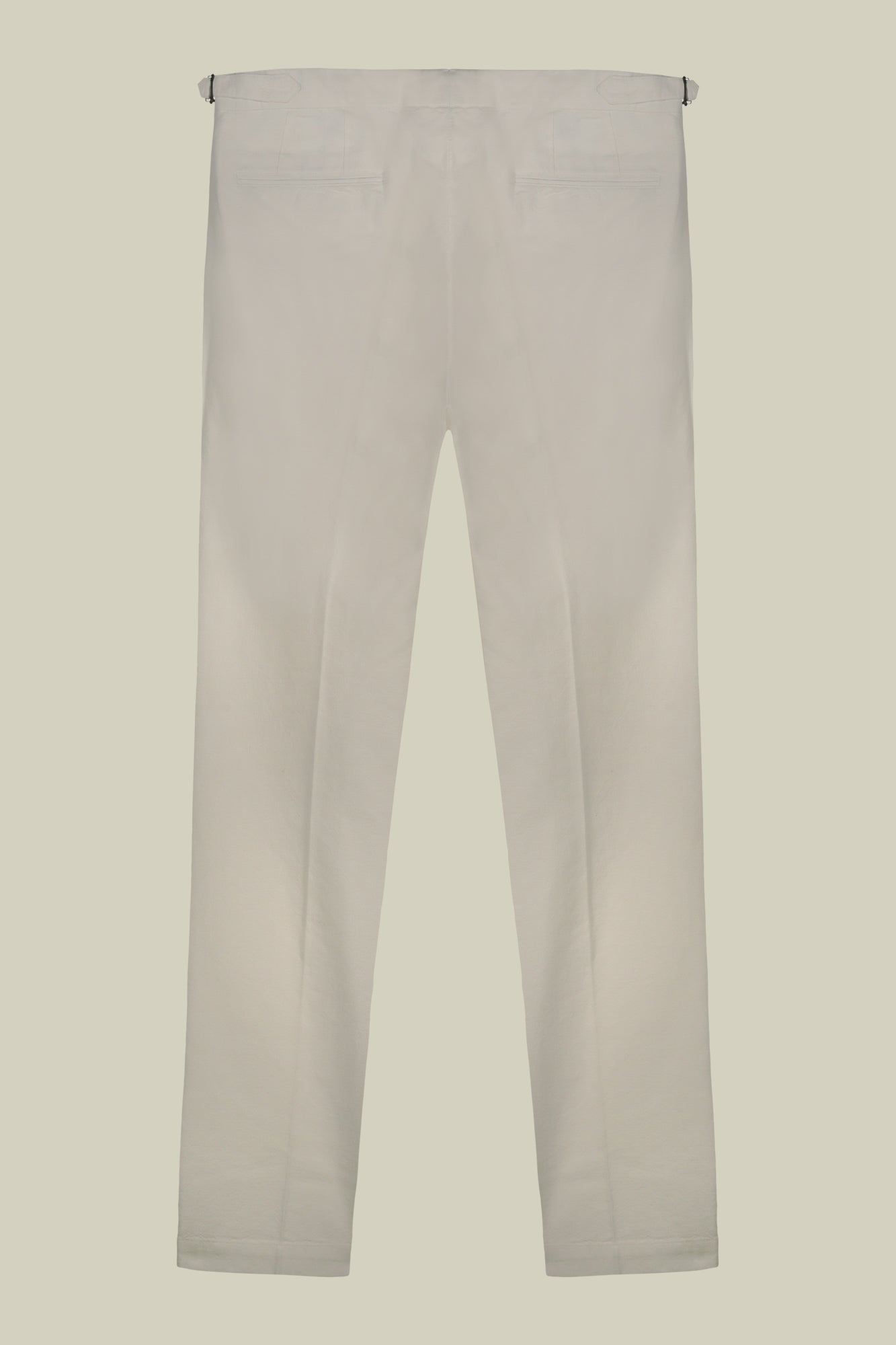 Men's trousers with double pleats and side buckles