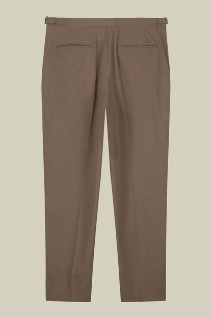 Men's trousers with double pleats and side buckles