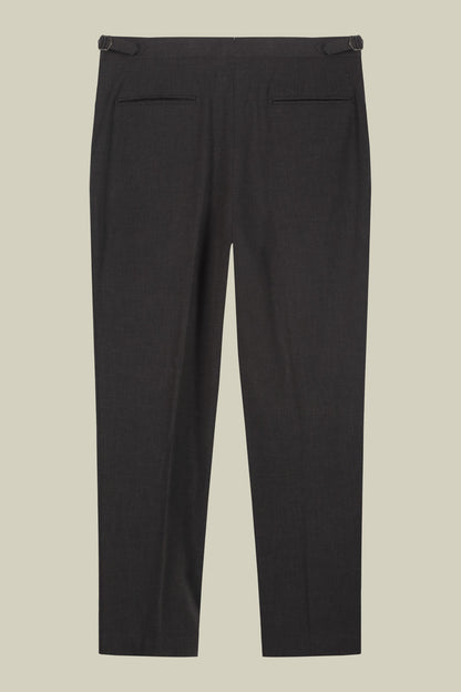 Men's trousers with double pleats and side buckles