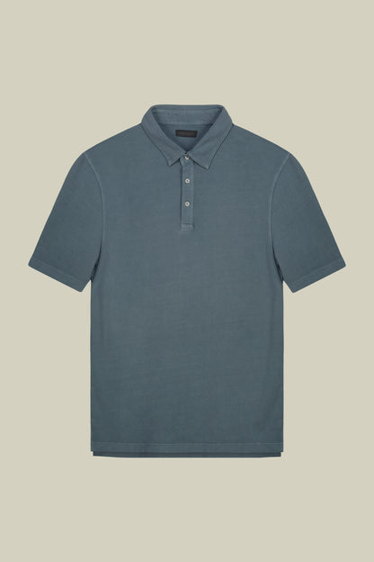 Men's short-sleeved polo shirt in cotton pique